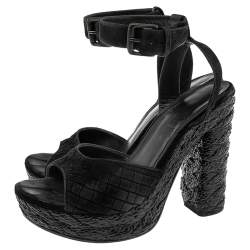 مملوكة مسبقًا صندل بوتيغا فينيتا نعل سميك إسبادريل مقوى سويدي إنترشياتو أزرق مقاس 38