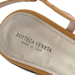 مملوكة مسبقًا Bottega Veneta Yellow/Black Leather Slingback Sandals Size 39