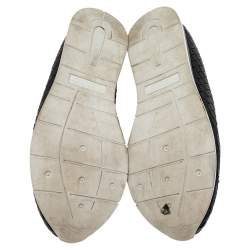 Pre Owned Bottega Veneta Black Intrecciato Leather Slip On Sneakers Size 45