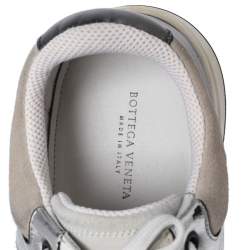 Pre Owned Bottega Veneta Multicolor  Suede And Intrecciato Leather Lace Up Low Top Sneakers Size 38