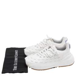 Pre Owned Bottega Veneta White Leather Speedster Sneakers Size 39