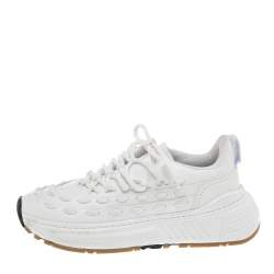 Pre Owned Bottega Veneta White Leather Speedster Sneakers Size 39