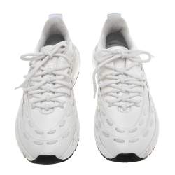 Pre Owned Bottega Veneta White Leather Speedster Sneakers Size 39