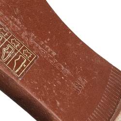 Pre Owned Bottega Veneta Metallic Brown Snakeskin Embossed Leather Flat Sandals Size 38.5