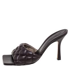 مملوكة مسبقًا Bottega Veneta Brown Leather Lido Sandals Size 39.5