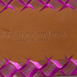 مملوكة مسبقًا Bottega Veneta Pink Intrecciato Leather Flat Sandals Size 39