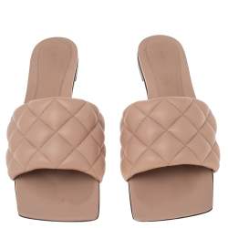 Pre Owned صندل بوتيغا فينيتا ليدا جلد بيج مبطن مقاس 37.5