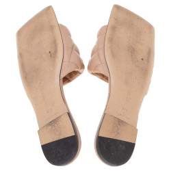 Pre Owned صندل بوتيغا فينيتا ليدا جلد بيج مبطن مقاس 37.5