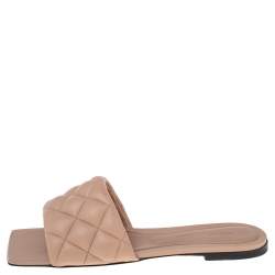 Pre Owned صندل بوتيغا فينيتا ليدا جلد بيج مبطن مقاس 37.5