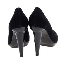 Pre Owned Bottega Veneta Black Suede and Patent Leather Platform Pumps Size 40.5