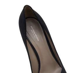 Pre Owned Bottega Veneta Black Suede and Patent Leather Platform Pumps Size 40.5