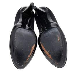 Pre Owned Bottega Veneta Black Suede and Patent Leather Platform Pumps Size 40.5