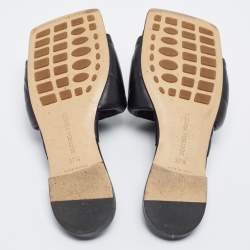 مملوكة مسبقًا حذاء فلات سلايد بوتيغا فينيتا ليدو جلد مبطن أسود مقاس 37.5