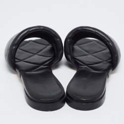 مملوكة مسبقًا حذاء فلات سلايد بوتيغا فينيتا ليدو جلد مبطن أسود مقاس 37.5