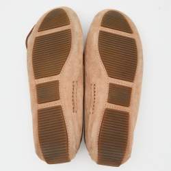 Bottega Veneta Beige Intrecciato Suede Bow Slip On Loafers Size 37
