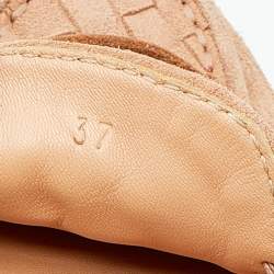 Bottega Veneta Beige Intrecciato Suede Bow Slip On Loafers Size 37
