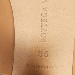 Pre Owned Bottega Veneta Tan Leather Almond-Toe Pumps Size 35