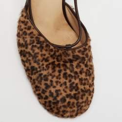 مملوكة مسبقًا Bottega Veneta Brown Calf Hair And Leather Ankle Strap Sandals Size 9 