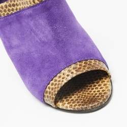 Bottega Veneta Tri-Color Suede and Snakeskin Leather Slingback Sandals Size 39.5