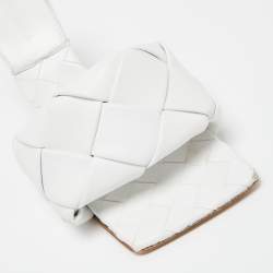 Pre Owned حذاء سلايد بوتيغا فينيتا ليدو جلد إنترشياتو أبيض مقاس 38