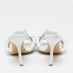 Pre Owned حذاء سلايد بوتيغا فينيتا ليدو جلد إنترشياتو أبيض مقاس 38