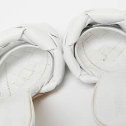 Pre Owned حذاء سلايد بوتيغا فينيتا ليدو جلد إنترشياتو أبيض مقاس 38