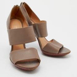 Pre Owned Bottega Veneta Brown Leather Platform Sandals Size 36