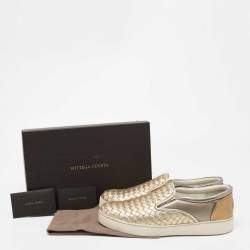 Pre Owned حذاء رياضي بوتيغا فينيتا دودغر جلد إنترشياتو ثلاثي اللون سليب أون مقاس 41