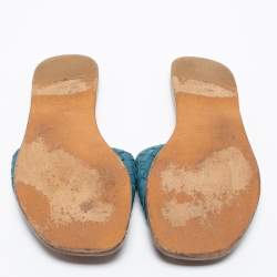 مملوكة مسبقًا حذاء سلايد بوتيغا فينيتا جلد إنترشييتو أزرق سليب أون مقاس 41