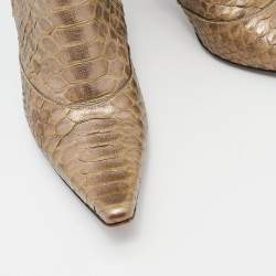 Bottega Veneta Metallic Two Tone Python Knee Length Boots Size 40.5