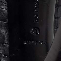 Pre Owned Bottega Veneta Black Intrecciato Peep Toe Pumps Size 40