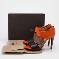 Pre Owned Bottega Veneta Multicolor Leather Ankle Strap Open Toe Sandals Size 39