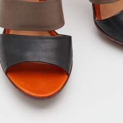 Pre Owned Bottega Veneta Multicolor Leather Ankle Strap Open Toe Sandals Size 39