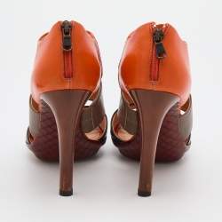 Pre Owned Bottega Veneta Multicolor Leather Ankle Strap Open Toe Sandals Size 39