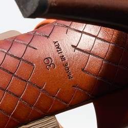 Pre Owned Bottega Veneta Multicolor Leather Ankle Strap Open Toe Sandals Size 39