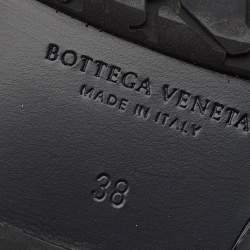 Bottega Veneta Black Intrecciato Patent Leather Wedge Sandals Size 38