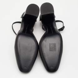 مملوكة مسبقًا صندل بوتيغا فينيتا جلد أسود سير كاحل مقاس 37