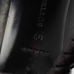 Pre Owned حذاء كعب عالي بوتيغا فينيتا جلد أسود كعب مجدول مقاس 40