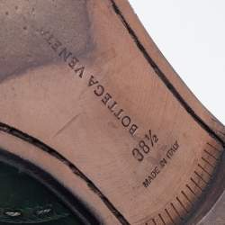 Bottega Veneta Green Brogue Leather Lace Up Oxfords Size 38.5