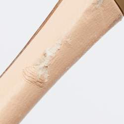 مملوكة مسبقًا Bottega Veneta Light Peach Leather Stretch Square Toe Slide Sandals Size 38