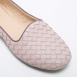 Pre Owned Bottega Veneta Light Purple Intrecciato Leather Smoking Slippers Size 39 