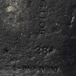 Pre Owned Bottega Veneta Black Intrecciato Leather Flat Slides Size 38 