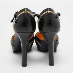 Bottega Veneta Black Leather Platform Ankle Strap Pumps Size 36.5