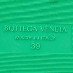 Bottega Veneta Green Cotton Fabric Resort Sponge Platform Slides Size 39