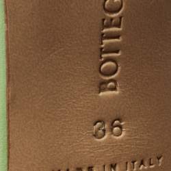 Pre Owned Bottega Veneta Green Leather Chain Ankle Strap Sandals Size 36