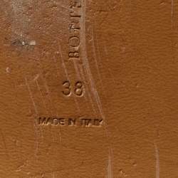 مملوكة مسبقًا Bottega Veneta Metallic Intrecciato Leather Flat Slides Size 38