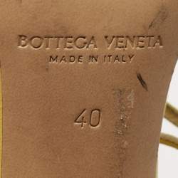 Pre Owned Bottega Veneta Yellow Leather Ankle Tie Sandals Size 40