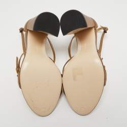 مملوكة مسبقًا Bottega Veneta Metallic Intrecciato Leather Block Heel Slingback Sandals Size 38