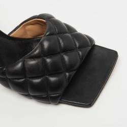 Pre Owned Bottega Veneta Black Quilted Leather Lido Slide Sandals Size 39