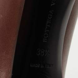 Pre Owned Bottega Veneta Brown Leather Round Toe Pumps Size 38.5